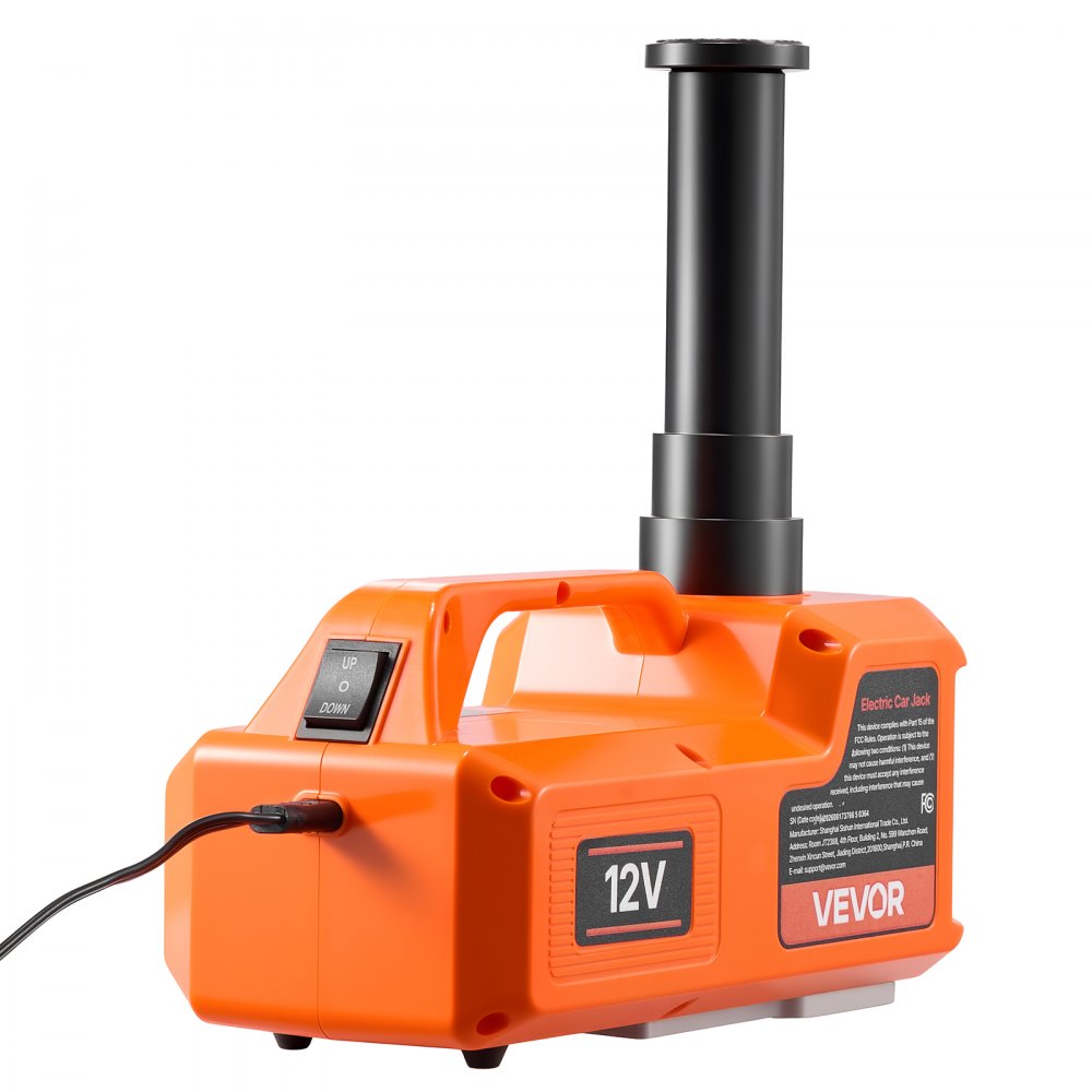 VEVOR Electric Car Jack, 5 Ton Hydraulic Jack Lift 12V Car Lift Floor Jack, 6.1-17.7 in Lift Height, Portable Tire Change Tool with LED Light & Toolbox for SUV Sedan Pickup MPV