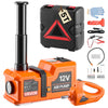 VEVOR 5T Electric Hydraulic Car Jack with Built-in Air Pump & Impact Wrench, 12V Floor Lift Jack, 6.1-17.7 in Lift Height, Portable Tire Change Tool Inflator Pump with LED Light for SUV Sedan Pickup