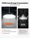 150W low energy consumption comparison graphic for high bay light