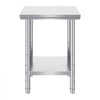 VEVOR Stainless Steel Prep Table, 24 x 24 x 31 Inch, 700 lbs Load Capacity, Heavy Duty Metal Worktable with 3 Adjustable Height Levels, Commercial Workstation for Kitchen Garage Restaurant Backyard