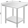 VEVOR Stainless Steel Prep Table, 900x600x800 mm, 700 lbs Load Capacity, Heavy Duty Metal Worktable with 3 Adjustable Height Levels, Commercial Workstation for Kitchen Garage Restaurant Backyard