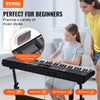 VEVOR 61 Key Digital Keyboard Piano, Lighted Keys, Electric Portable Piano with Adjustable Stand 600 Tones 500 Rhythms Built-In Speakers Sustain Pedal Headphones, USB MIDI for Beginners