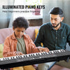 VEVOR 61 Key Digital Keyboard Piano, 200 Tones 200 Rhythms, Electric Portable Piano Keyboard Kit with 60 Demo Songs Built-In Dual Speakers Headphones, Piano Stickers for Beginners Learning