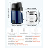 VEVOR Water Distiller, 6L 1.6 Gallon Larger Pure Water Purifier Filter For Home Table Countertop, 900W Glass Pot Distilled Maker, Stainless Steel Body Drinking Machine to Make Clean Waters, Blue-Black