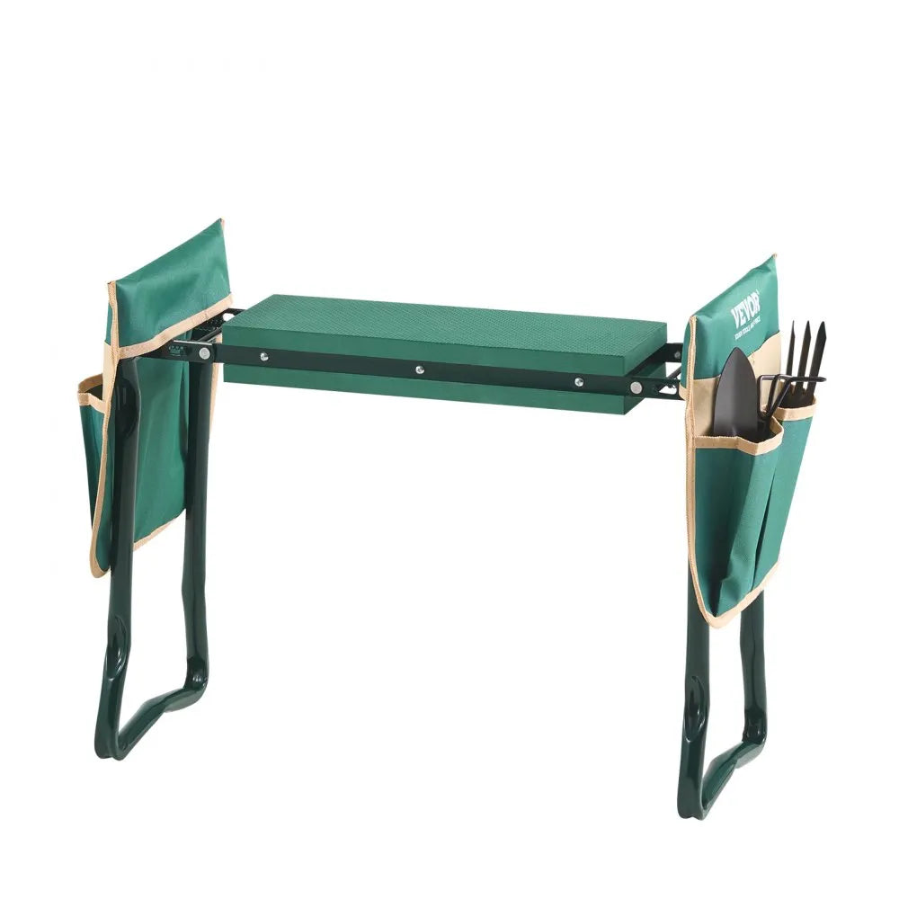 VEVOR Garden Kneeler and Seat, 6 in Wide Kneeling Pad, Heavy Duty Garden Kneeling Stool, Folding Garden Seat with 2 Tool Bags, Relieve Knee & Back Pain, Portable Garden Bench for Women Grandparents