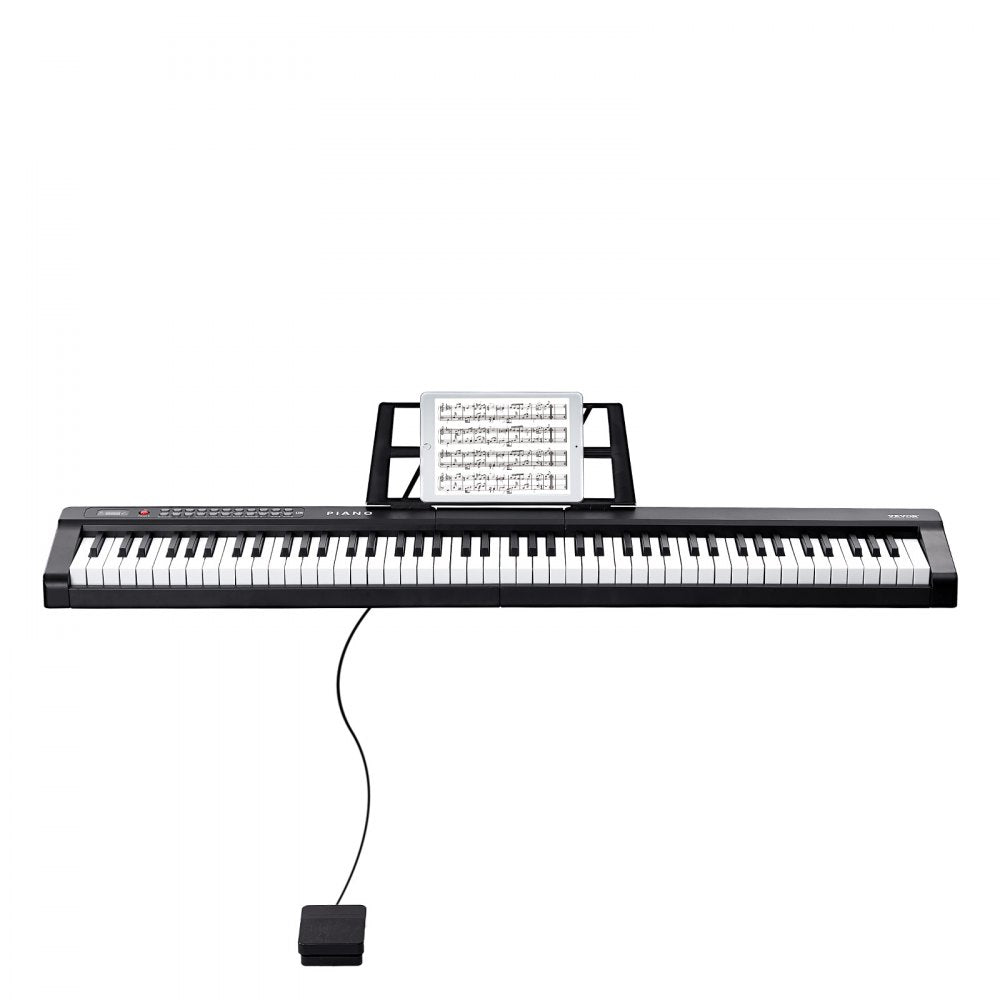 VEVOR 88 Key Digital Piano Keyboard, Semi Weighted Keys, Full Size Electric Portable Keyboard Piano Set with 1000 Tones Built-In Speakers Sustain Pedal Headphones, Bluetooth MIDI USB for Beginners