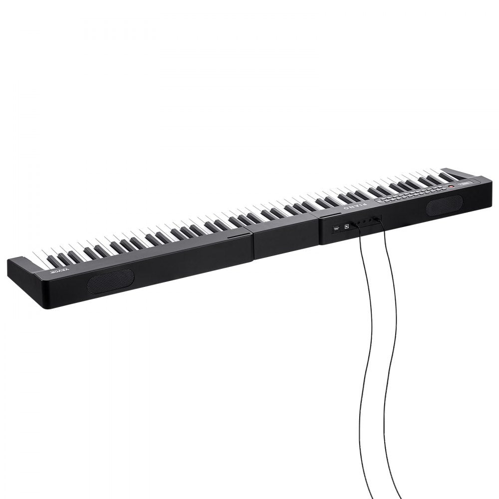 VEVOR 88 Key Digital Piano Keyboard, Semi Weighted Keys, Full Size Electric Portable Keyboard Piano Set with 1000 Tones Built-In Speakers Sustain Pedal Headphones, Bluetooth MIDI USB for Beginners
