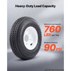 VEVOR 2-Pack Trailer Tire Rim Assembly 4.80-8 with 5 Lug on 4.5 in PCD, 6 Ply Load Range C Trailer Tire on 8" White Rims, 2.8 in Center Bore, Max Load 760LBS 90PSI for Utility/Boat/Camper Trailers