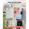 VEVOR Outdoor Electrical Box, ABS, Waterproof Electrical Junction Box with Thermostat and Fan, Mounting Plate, Cable Grommets, Ventilated Plastic Enclosure, 14.2 x 10.8 x 5.9 in, IP65 for Indoor/Outdoor