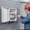 VEVOR Outdoor Electrical Box, ABS, Waterproof Electrical Junction Box with Thermostat and Fan, Mounting Plate, Cable Grommets, Ventilated Plastic Enclosure, 14.2 x 10.8 x 5.9 in, IP65 for Indoor/Outdoor