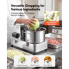 VEVOR Food Processor 6.3 qt 6 L Commercial Electric Vegetable Chopper 1800W, for Vegetables Fruit Grains Nuts, Food-Grade Stainless Steel Bowl, 110V Cutter with S-Shaped Blade, Variable Speed Dial