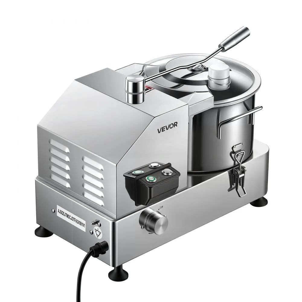 VEVOR Food Processor 6.3 qt 6 L Commercial Electric Vegetable Chopper 1800W, for Vegetables Fruit Grains Nuts, Food-Grade Stainless Steel Bowl, 110V Cutter with S-Shaped Blade, Variable Speed Dial