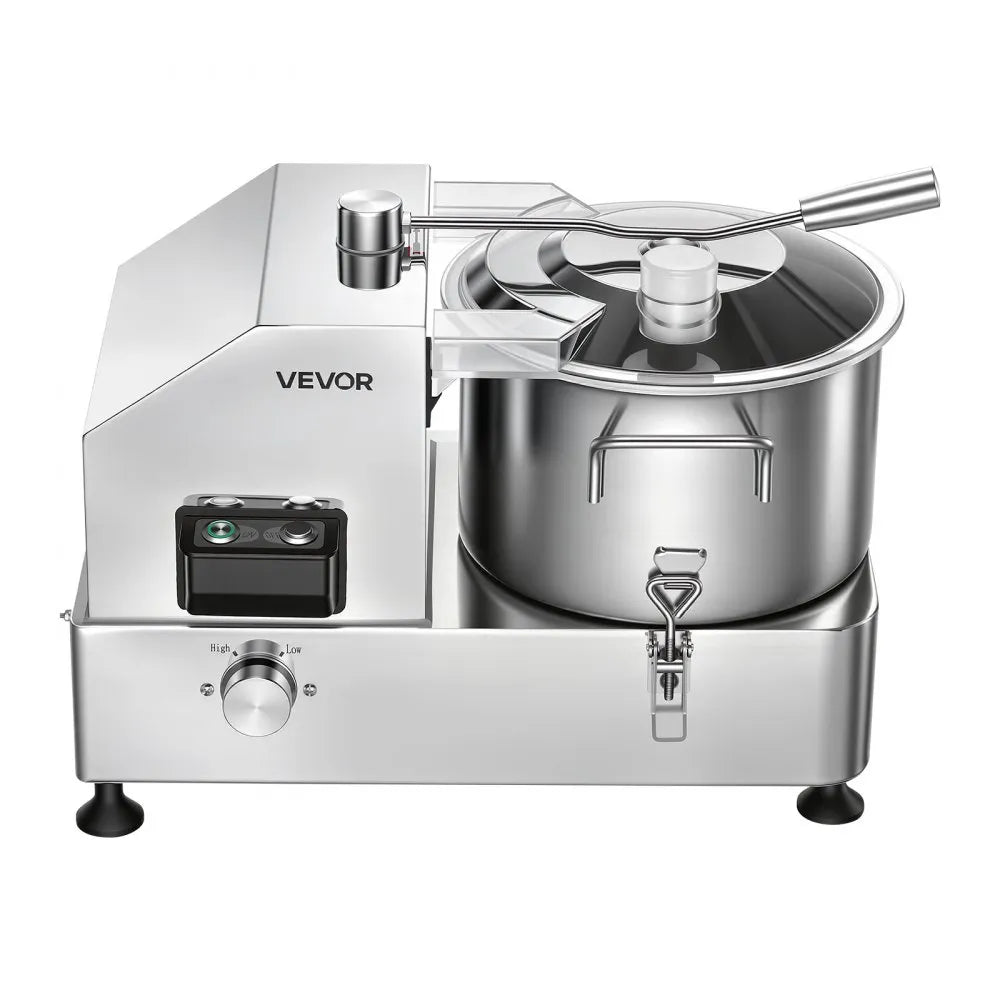 VEVOR Food Processor 6.3 qt 6 L Commercial Electric Vegetable Chopper 1800W, for Vegetables Fruit Grains Nuts, Food-Grade Stainless Steel Bowl, 110V Cutter with S-Shaped Blade, Variable Speed Dial