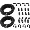 VEVOR 8AN Fuel Line Kit, 32.8' Nylon Stainless Steel Braided Oil Line Hose ID. 11.11 mm/ 0.44 in, with 20 pcs 8AN Universal Fitting Adapter Set with Aluminum Hose End, Black