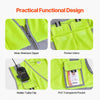 VEVOR Safety Vest, 10 Pockets Yellow Safety Vest, High Visibility Zipper Front Safety Vest with Reflective Strips, Hi Vis Work Construction Vest with Pockets and Walkie-Talkie Clip, for Men & Woman