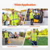 VEVOR Safety Vest, 10 Pockets Yellow Safety Vest, High Visibility Zipper Front Safety Vest with Reflective Strips, Hi Vis Work Construction Vest with Pockets and Walkie-Talkie Clip, for Men & Woman
