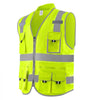 VEVOR Safety Vest, 10 Pockets Yellow Safety Vest, High Visibility Zipper Front Safety Vest with Reflective Strips, Hi Vis Work Construction Vest with Pockets and Walkie-Talkie Clip, for Men & Woman