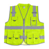 VEVOR Safety Vest, 10 Pockets Yellow Safety Vest, High Visibility Zipper Front Safety Vest with Reflective Strips, Hi Vis Work Construction Vest with Pockets and Walkie-Talkie Clip, for Men & Woman