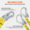 VEVOR 38mm Safety Lanyard, 6ft(1.83m) Fall Protection Lanyard with 2 Alloy Steel Snap Hooks, Retractable Safety Belt for Outdoor/Indoor Tree Climbing, 38KN Breaking Tension Lanyard, Yellow