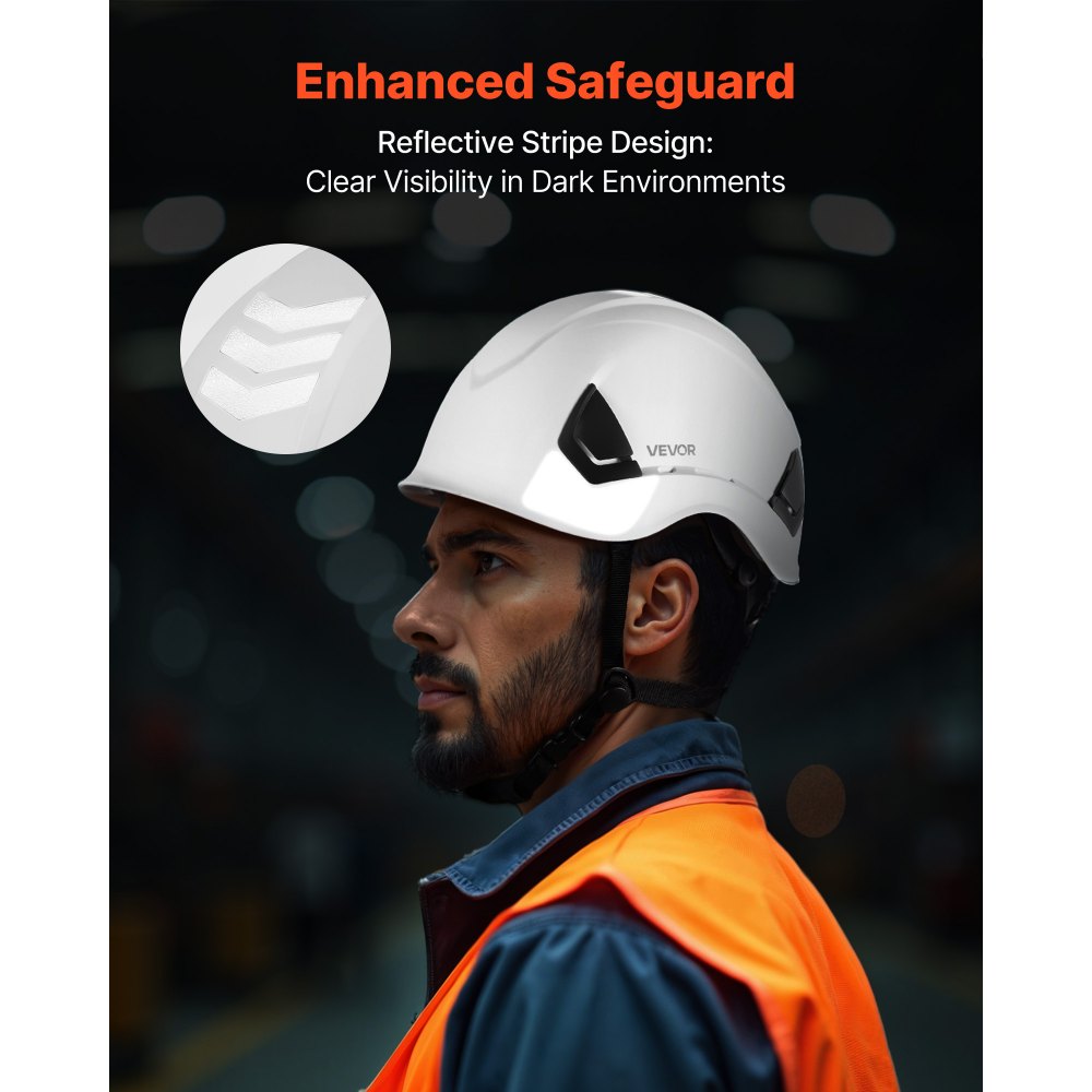 VEVOR Safety Helmet, ANSI/ISEA Z89.1 Approved ABS Safety Hard Hat with 6-Point Ratchet Suspension, Adjustable Vented Hardhat for Men Women Adults, for Outdoor Indoor Industrial Construction Workwear