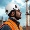 VEVOR Industrial Safety Helmet, ANSI/ISEA Z89.1 Approved ABS Hard Hat with Visor & 6-Point Ratchet Suspension, Adjustable Vented Hardhat for Men & Women, for Outdoor and Indoor Construction Workwear
