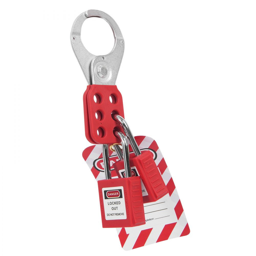 VEVOR Electrical Lockout Tagout Kit, 60 PCS Safety Lockout Tagout Station Includes Padlocks, Hasps, Tags, Nylon Ties, Expansion Kit, and Lockout Station Board, for Industrial, Electric Power