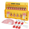 VEVOR Electrical Lockout Tagout Kit, 60 PCS Safety Lockout Tagout Station Includes Padlocks, Hasps, Tags, Nylon Ties, Expansion Kit, and Lockout Station Board, for Industrial, Electric Power