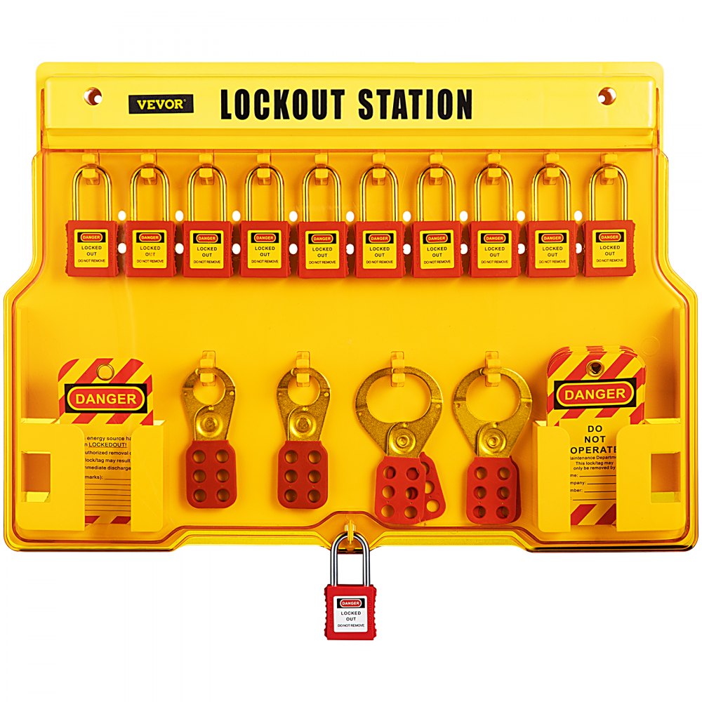VEVOR 58 PCS Lockout Tagout Kits, Electrical Safety Loto Kit Includes Padlocks, Lockout Station, Hasp, Tags & Zip Ties, Lockout Tagout Safety Tools for Industrial, Electric Power, Machinery
