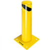 VEVOR Safety Bollard 24"x4.5" Safety Barrier Bollard 4-1/2" OD 24" Height Yellow Powder Coat Pipe Steel Safety Barrier with 4 Free Anchor Bolts for Traffic-Sensitive Area
