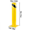 VEVOR Safety Bollard 24"x4.5" Safety Barrier Bollard 4-1/2" OD 24" Height Yellow Powder Coat Pipe Steel Safety Barrier with 4 Free Anchor Bolts for Traffic-Sensitive Area