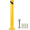 VEVOR 42"x5.5" Safety Bollard, 5-1/2" OD 42" Height Safety Barrier Bollard, Yellow Powder Coat Pipe Steel Safety Barrier, with 4 Free Anchor Bolts, for Traffic-Sensitive Area