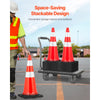VEVOR Safety Cones, 8 x 30" Traffic Cones, PVC Orange Construction Cones, Reflective Collars Traffic Cones with Black Weighted Base Used for Traffic Control, Driveway Road Parking and School Improvem