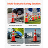 VEVOR Safety Cones, 8 x 30" Traffic Cones, PVC Orange Construction Cones, Reflective Collars Traffic Cones with Black Weighted Base Used for Traffic Control, Driveway Road Parking and School Improvem