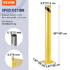 VEVOR Safety Bollard, 42 Inch Height Bollard Post, 4.5 Inch Diameter Steel Pipe Safety Bollard Post, Yellow Steel Bollard, Steel Safety Bollard with 8 Anchor Bolts, Perfect for Traffic-Sensitive Area