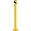 VEVOR Safety Bollard, 42 Inch Height Bollard Post, 4.5 Inch Diameter Steel Pipe Safety Bollard Post, Yellow Steel Bollard, Steel Safety Bollard with 8 Anchor Bolts, Perfect for Traffic-Sensitive Area