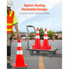 VEVOR Safety Cones, 10PCS 28\" Traffic Cones, PVC Orange Construction Cones, 2 Reflective Collars Traffic Cones with Weighted Base and Hand-Held Ring Used for Traffic Control, Driveway Road Parking
