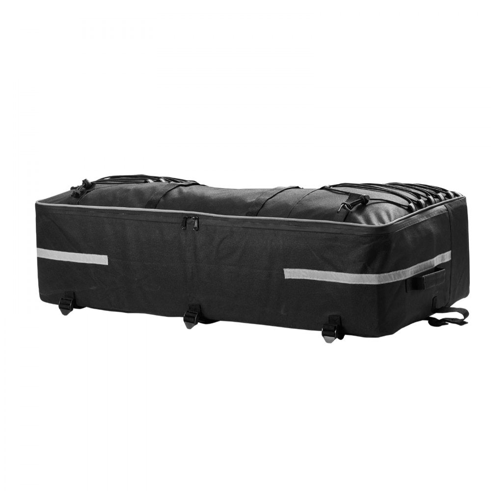 VEVOR ATV Rear Storage Bag, 60L ATV Rear Cargo Storage Bag with Backrest & Waterproof Cover, 600D Oxford Cloth Rear Seat Gear Bag Fit Most ATVs with Rear Rack, Compatible with ATV, UTV, Can-Am Vehicle