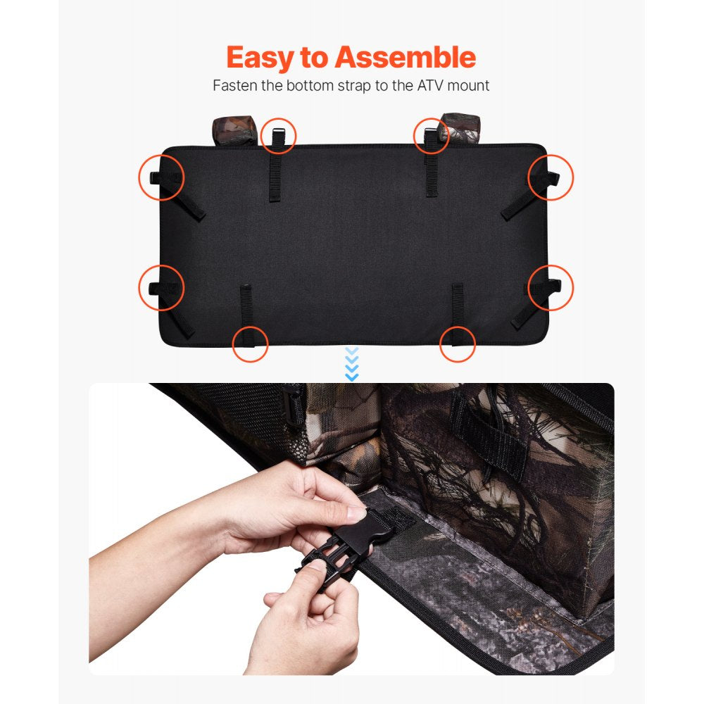 VEVOR ATV Rear Storage Bag, 68L ATV Rear Cargo Bag with Sponge Seat Cushion & Bottle Holder, 600D Oxford Cloth Storage Rear Rack Seat Bag Fit Most ATVs with Rear Rack, Compatible with ATV, UTV, Can-Am