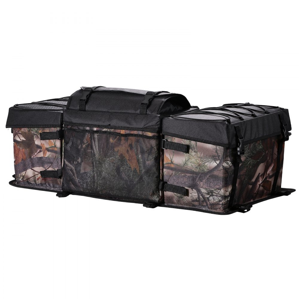 VEVOR ATV Rear Storage Bag, 68L ATV Rear Cargo Bag with Sponge Seat Cushion & Bottle Holder, 600D Oxford Cloth Storage Rear Rack Seat Bag Fit Most ATVs with Rear Rack, Compatible with ATV, UTV, Can-Am