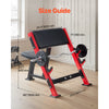 VEVOR Preacher Curl Bench, Strength Training Benches, Max load 660 LBS Home Gym Fitness Equipment, Seated Arm Isolated Barbell Dumbbell Bicep Station, Adjustable Weight Bench with Bar Holders