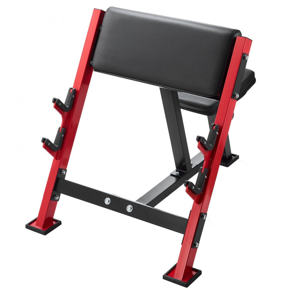 VEVOR Preacher Curl Bench, Strength Training Benches, Max load 660 LBS Home Gym Fitness Equipment, Seated Arm Isolated Barbell Dumbbell Bicep Station, Adjustable Weight Bench with Bar Holders