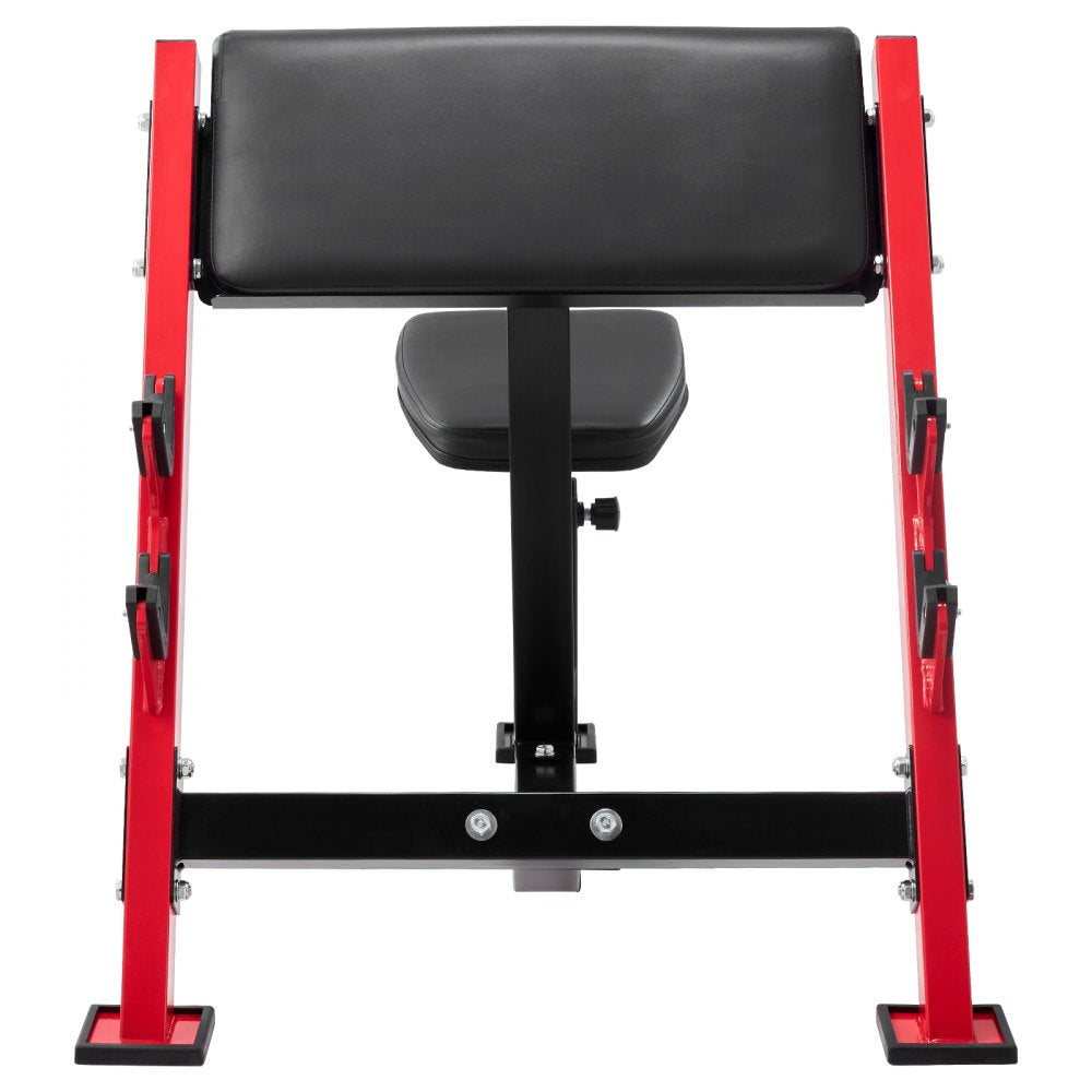 VEVOR Preacher Curl Bench, Strength Training Benches, Max load 660 LBS Home Gym Fitness Equipment, Seated Arm Isolated Barbell Dumbbell Bicep Station, Adjustable Weight Bench with Bar Holders