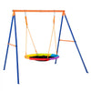 VEVOR Swing Sets for Backyard, 440lbs Load Capacity Swing Set, 40" Saucer Swing Seat with Heavy Duty A-Frame Metal Swing Stand and Adjustable Rope, Easy to Assemble, Swingset Outdoor for Kids