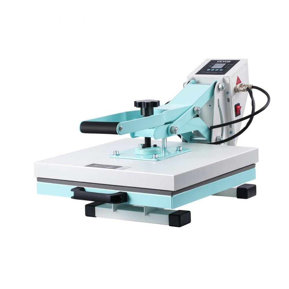 VEVOR Heat Press Machine 15" x 15" Digital Slide Out Heat Transfer Machine, for T-Shirts/Pillows/Bags, Fast and Even Heating, 2-Layer Insulation Cotton, Heat Transfer Machine, Precise Control, Green