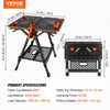 VEVOR Convertible Workstation, Dual-Function as Sawhorse/Workbench, Supports up to 1000 lbs, 7 Height Options, Durable Steel Frame, Compact Folding Design with Wood Clamp, Includes 4 Bench Dogs & 2