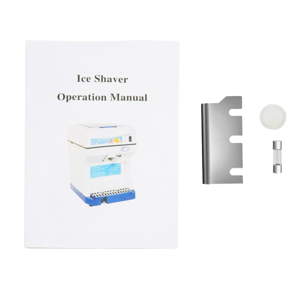 VEVOR 110V Electric Shaved Ice Machine 250W Snow Cone Maker Tabletop with Adjustable Ice Texture, Ice Shaving Machine 265LBs/hr for Home and Commerical Use