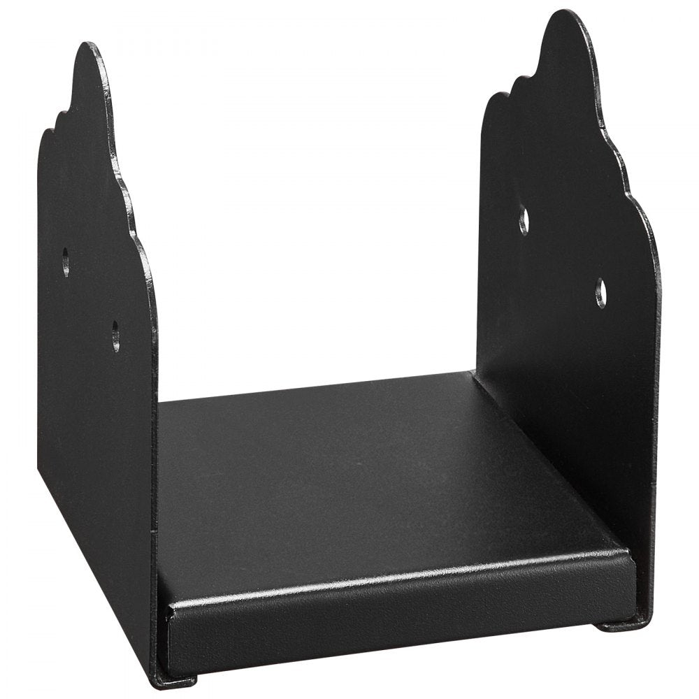 VEVOR 6x6 Post Base 2 Pcs, Inner Size 5.9x5.55 inch / 150x141 mm Post Brackets, Heavy Duty Carbon Steel Decking Posts, Wood Posts Brackets for Pavilion Deck Railing Support Deck Base Plate, Black