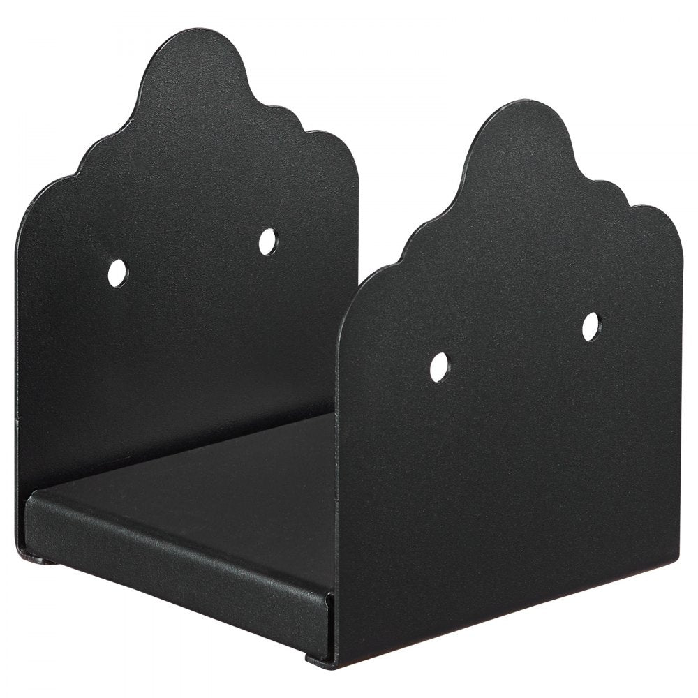 VEVOR 6x6 Post Base 2 Pcs, Inner Size 5.9x5.55 inch / 150x141 mm Post Brackets, Heavy Duty Carbon Steel Decking Posts, Wood Posts Brackets for Pavilion Deck Railing Support Deck Base Plate, Black