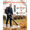 VEVOR Backpack Leaf Blower, 43CC 2-Stroke Engine Gas Powered Leaf Blower with 1.38L Fuel Tank, 447 CFM Air Volume, 150 MPH Air Speed, Ideal for Lawn Care, Leaves Cleaning, Yard Debris & Snow Removal