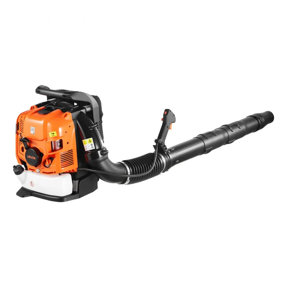 VEVOR Backpack Leaf Blower, 75.6CC 4-Stroke Engine Gas Powered Leaf Blower with 1.8L Fuel Tank, 615 CFM Air Volume, 179 MPH Air Speed, Ideal for Lawn Care, Leaves Cleaning, Yard Debris & Snow Removal